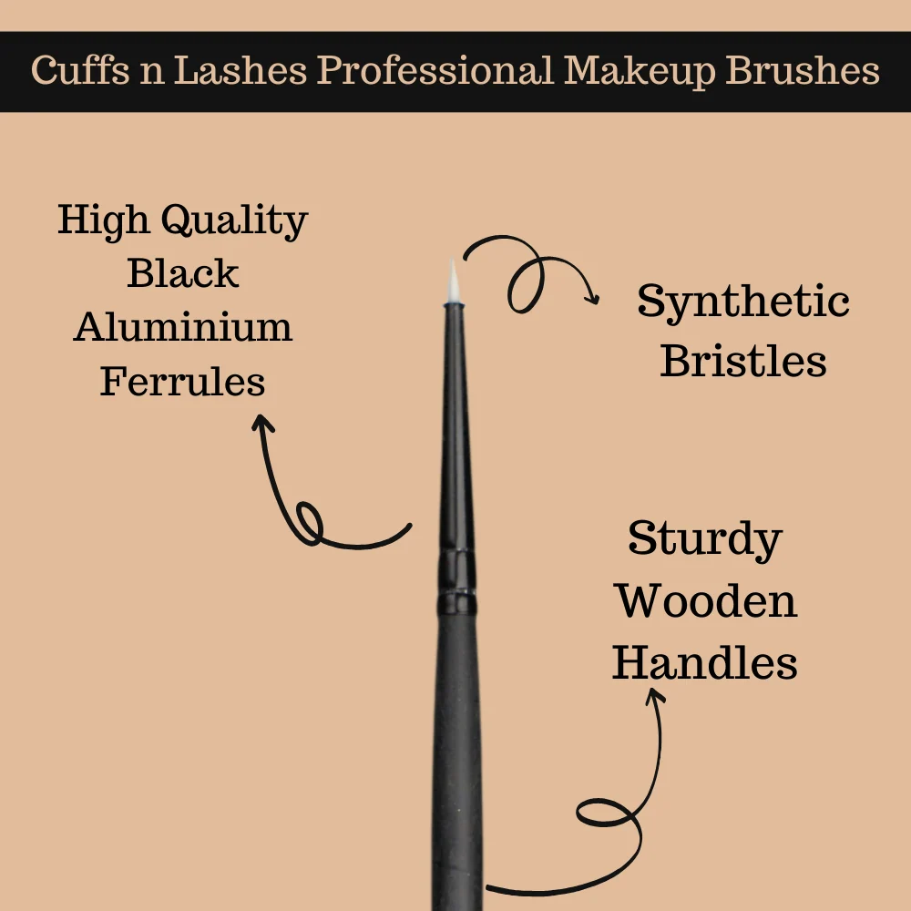 Cuffs N Lashes makeup Brush , E012 Fine Liner Brush - Image 4