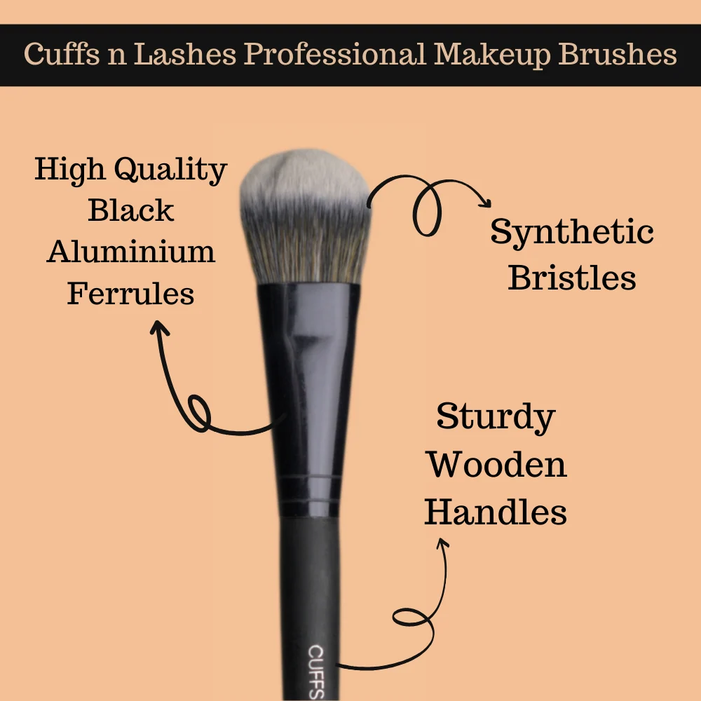 Cuffs N Lashes Makeup Brushes, F016 - Foundation Brush - Image 4