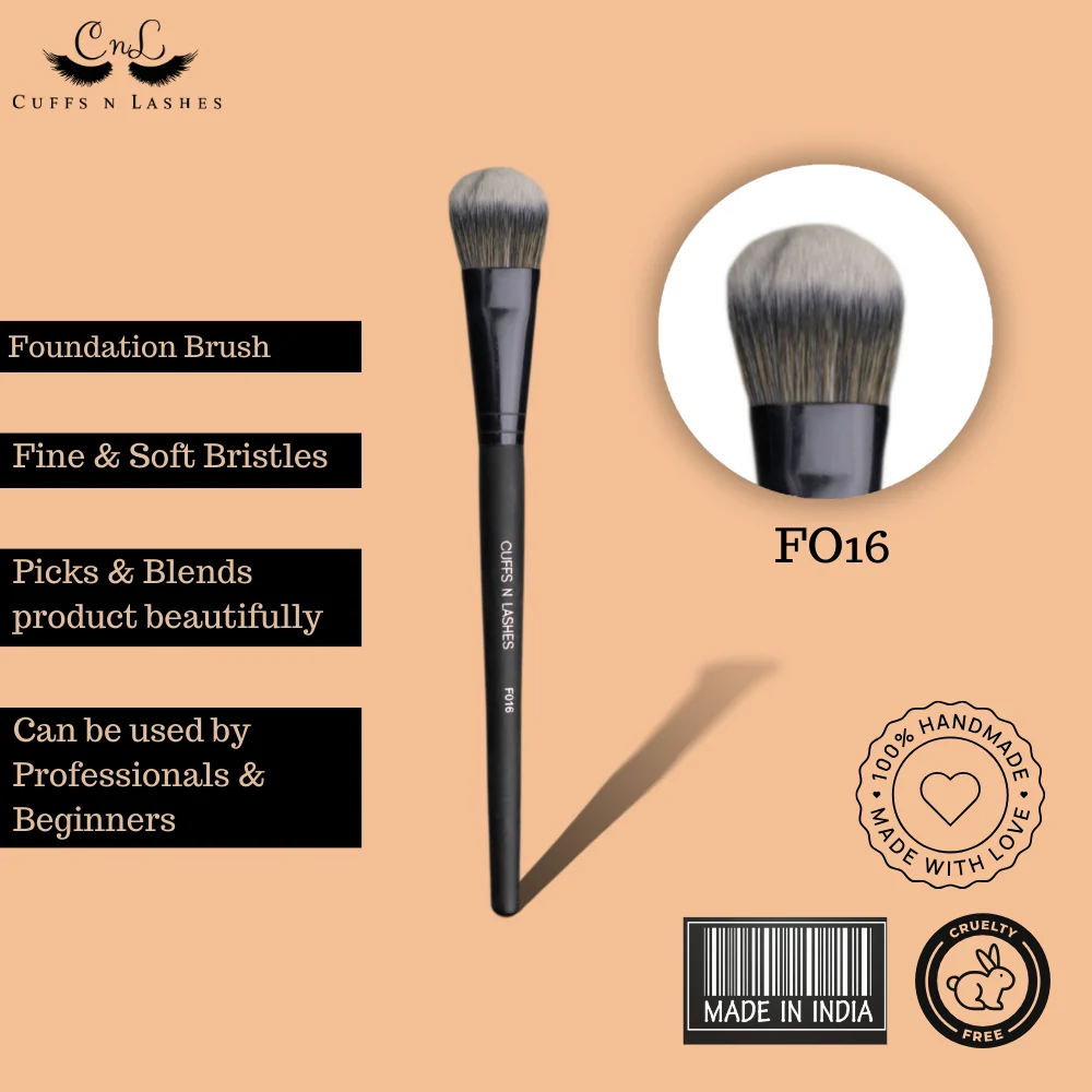 Cuffs N Lashes Makeup Brushes, F016 - Foundation Brush - Image 5