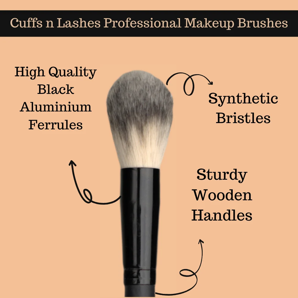 Cuffs N Lashes Makeup Brushes, F014 Powder/Blush Brush - Image 4