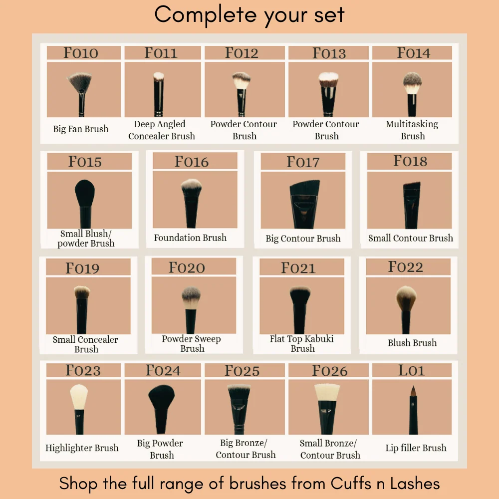 Cuffs N Lashes Makeup Brushes, F014 Powder/Blush Brush - Image 8